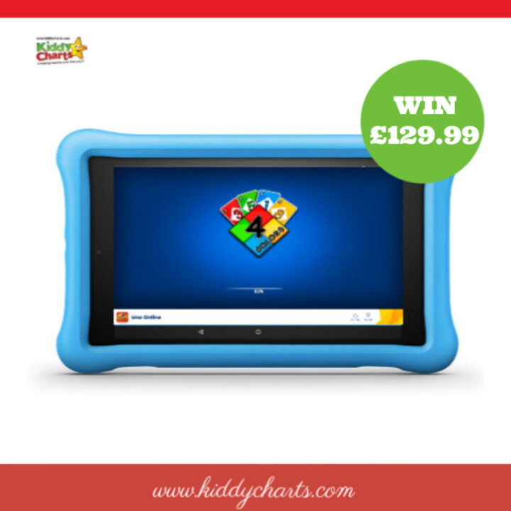 The image is promoting a competition to win £129.99 from the website Kiddy Charts.