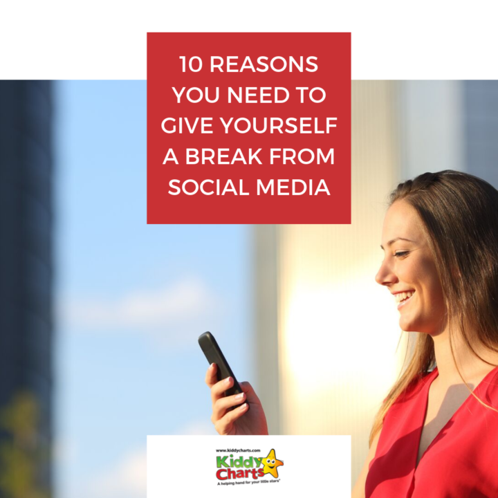 This image is promoting the idea of taking a break from social media by providing 10 reasons why it is beneficial.