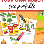In this image, children are being encouraged to design and build their own robot out of construction paper.