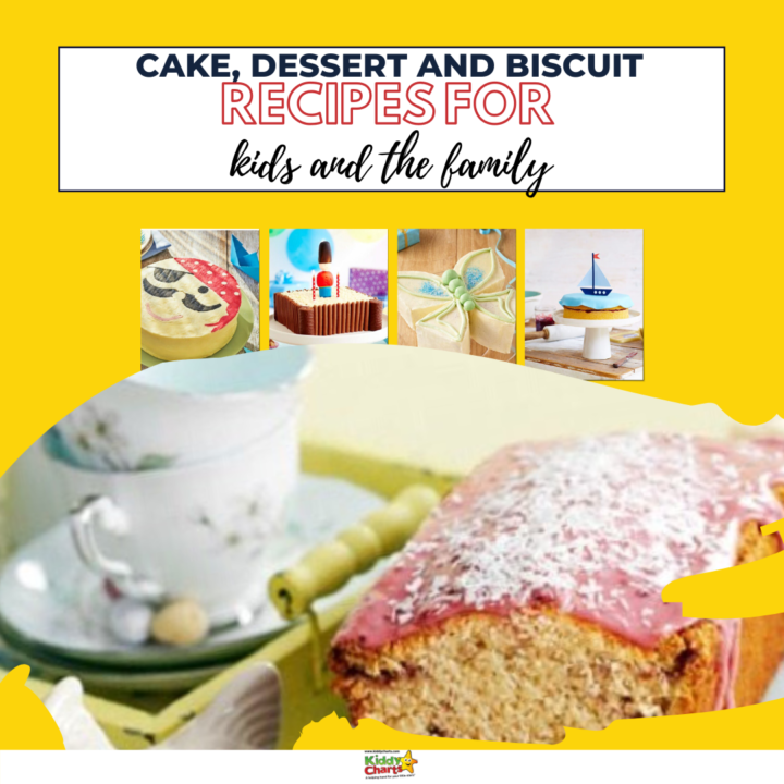 The image displays a variety of baked goods, including cakes, desserts and snacks, with text reading 