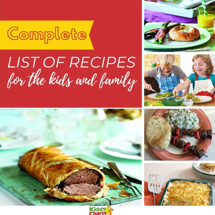 This image is promoting a website that provides recipes for kids and families.