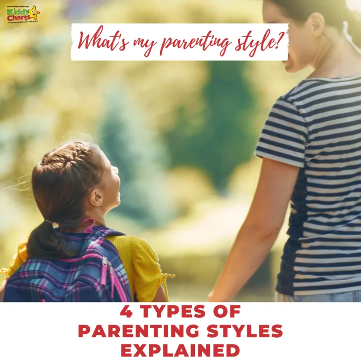 A toddler and a baby are smiling outdoors in a screenshot of the Kiddy Charts website, which explains the four types of parenting styles.