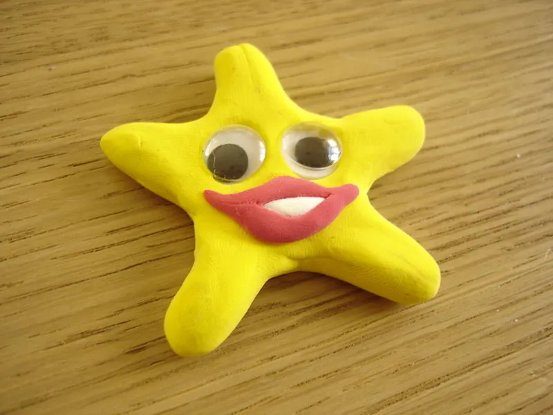 Yellow star shaped playdough