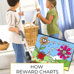 The image is showing how reward charts can be used to teach children responsibility.