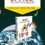 This image is promoting a free e-book about space activities for children.