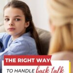 In this image, a website is being advertised as a helping hand for parents to handle back talk from their kids.