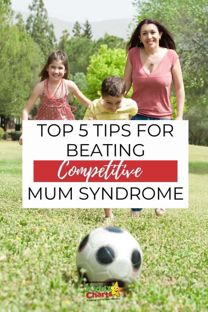 a mother with a son and a daughter playing soccer - 5 tips for beating competitive mum syndrome