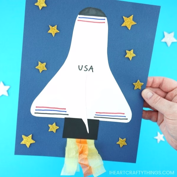 A person holds a flag.