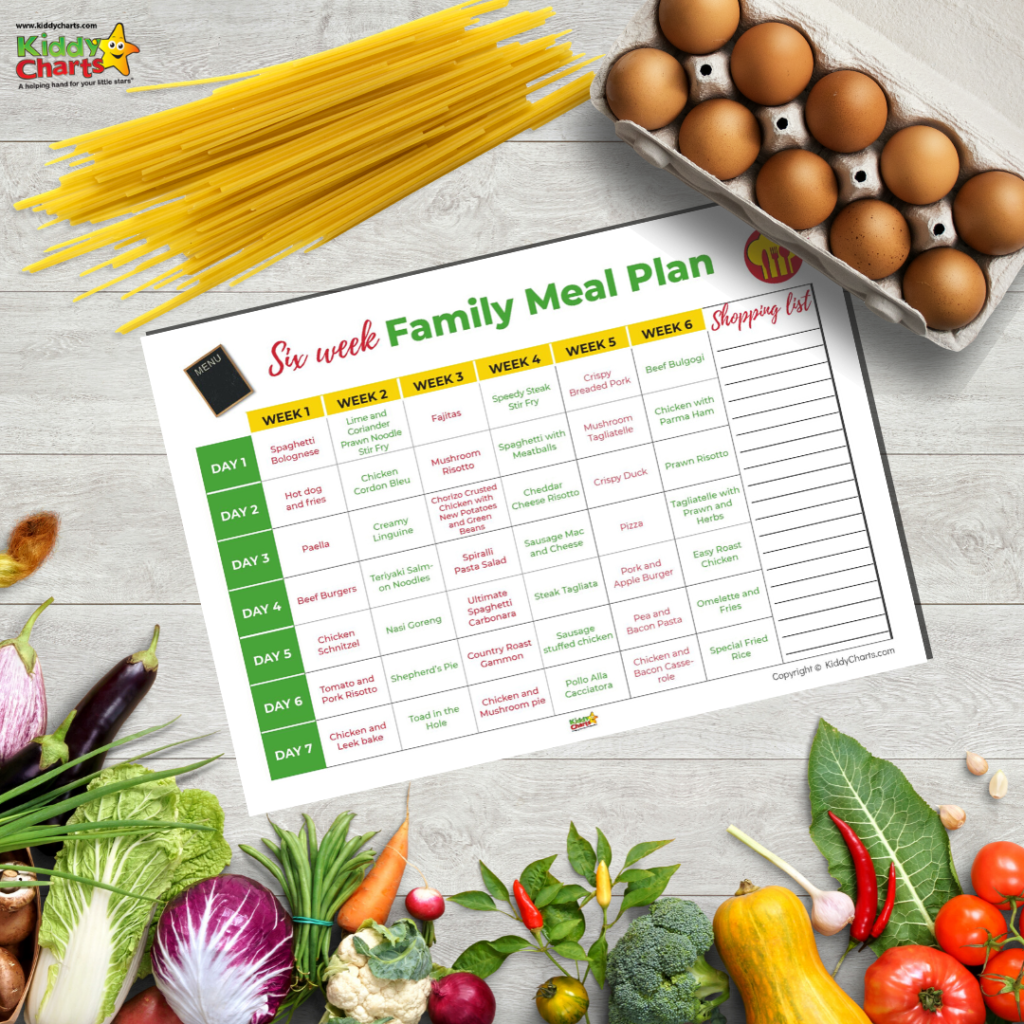 Family meal plan: 6 week family meal plan - Kiddy Charts