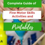 This image is promoting Kiddy Charts' guide of fine motor skills activities and printables for children.
