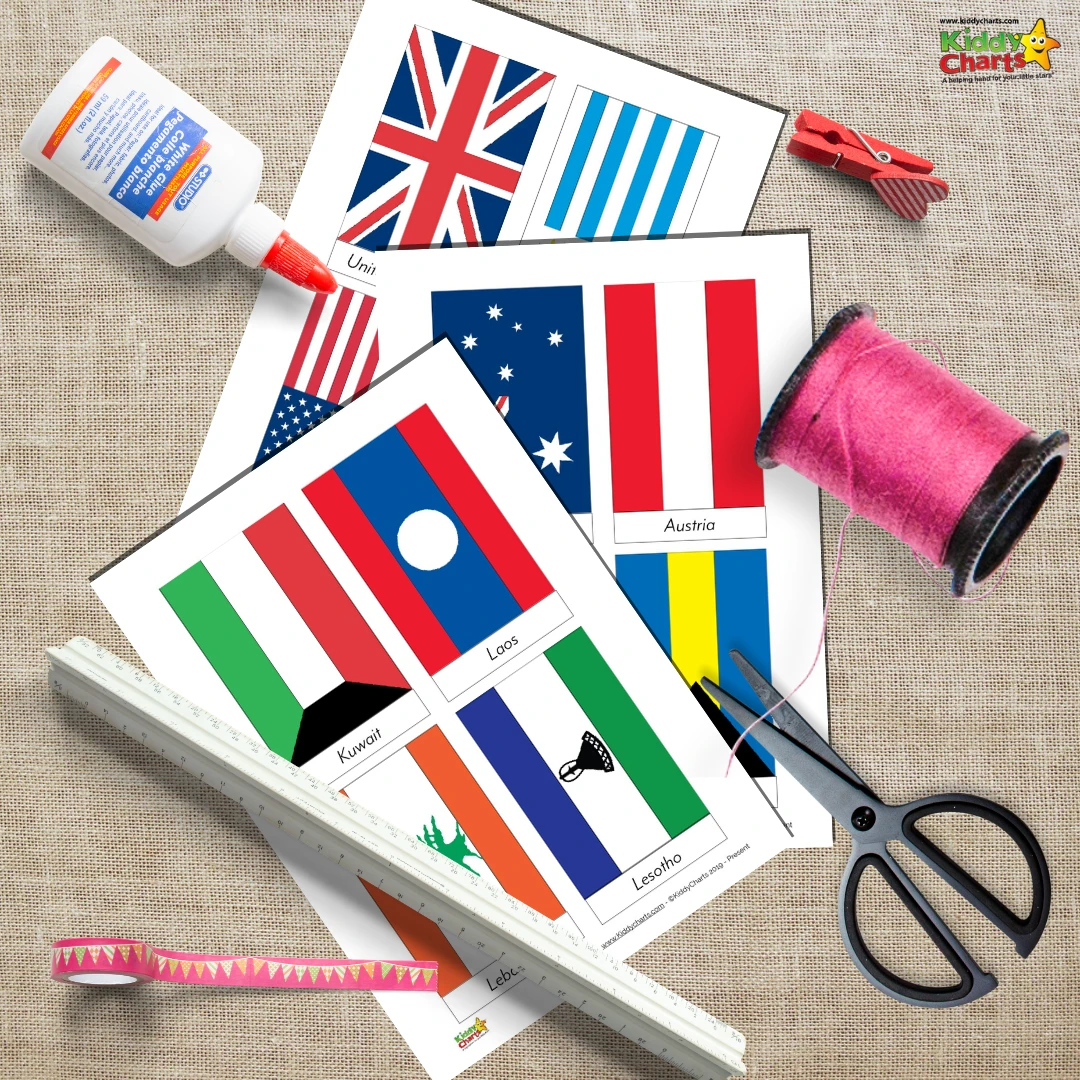 Free printable world flags bunting