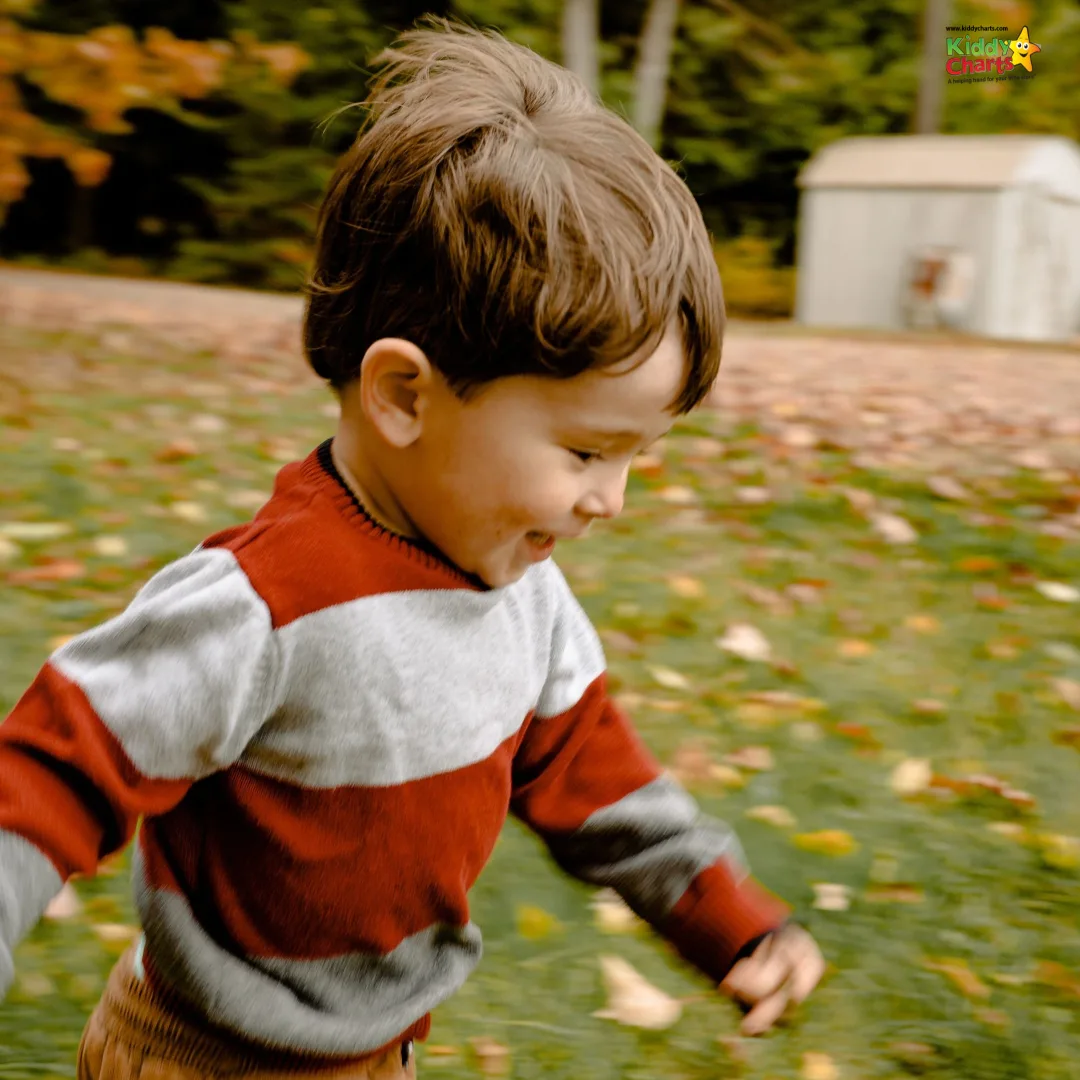 Boy running in park: get active together.