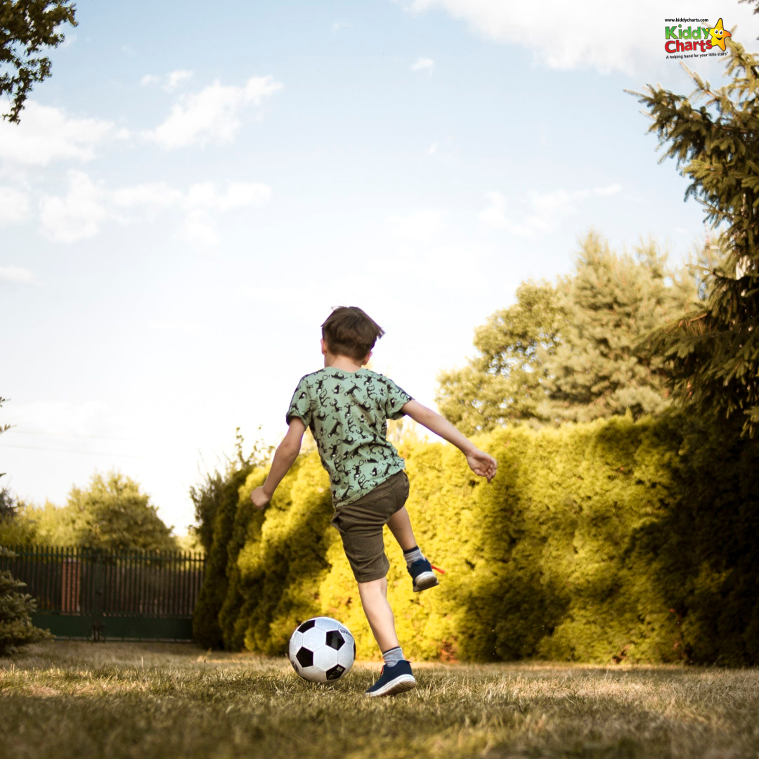 Boy playing football.