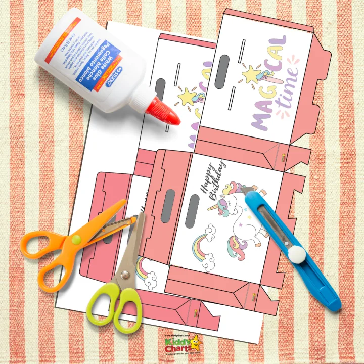 This image is advertising a multi-purpose white glue product that can be used on various materials such as paper, fabric, photos, and cardboard.