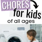 Children of various ages are completing age-appropriate chores.
