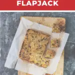 In this image, a recipe is being provided for making savoury flapjacks.