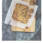 In this image, a recipe is being provided on how to make savoury flapjacks.
