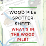 In this image, a spotter sheet is being used to identify the various items found in a wood pile.
