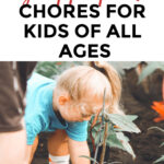 This image is promoting Kiddy Charts, a website that provides age-appropriate chores for children of all ages.