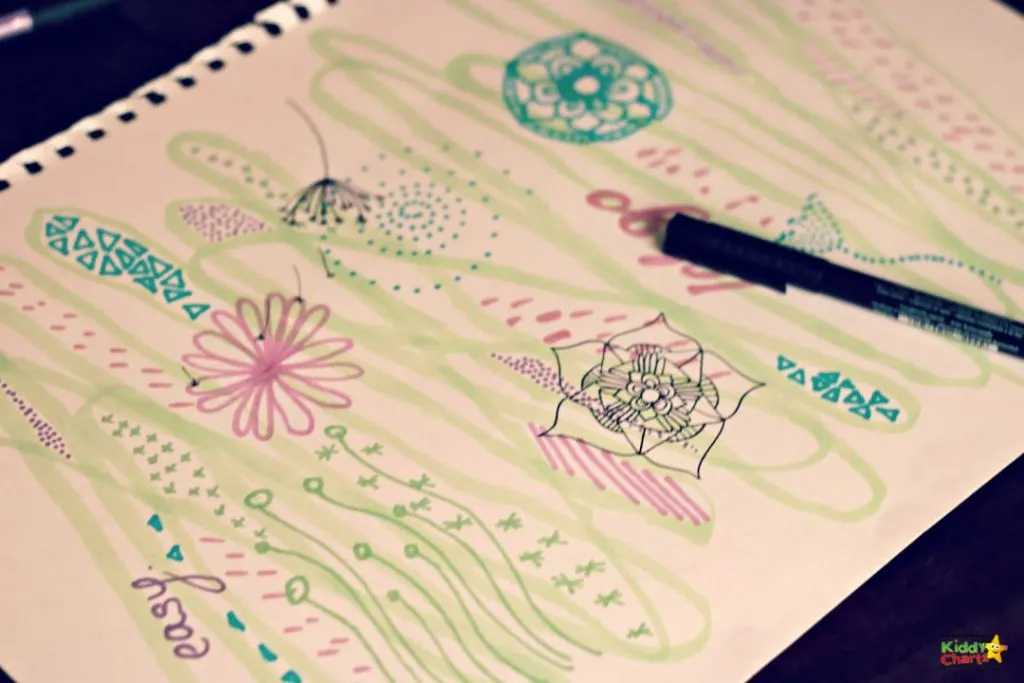 Mindful art activities for children: pen and paper #31DaysOfLearning