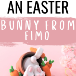 The image shows instructions on how to make an Easter Bunny out of Fimo clay.