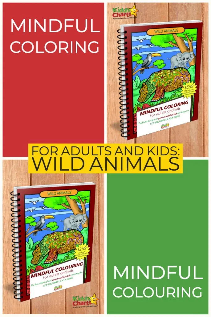 Mindful colouring for adults and kids: wild animals book self isolation kids activities