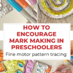 In this image, preschoolers are being encouraged to practice their fine motor skills by tracing patterns.
