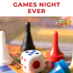 In this image, Kiddy Charts is providing 10 tips for having the best family games night ever.