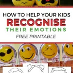 The image is showing a free printable resource to help children recognize and understand their emotions.