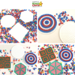 In this image, instructions are being provided on how to make hama bead coasters.