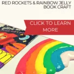 In this image, a blog post is being advertised that provides instructions on how to make rainbow slime, red rockets, and rainbow jelly.