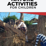 Children are engaging in nature activities as suggested by the website Kiddy Charts.