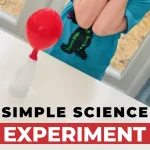 Kids are conducting a simple science experiment using vinegar and baking soda to create daisies and pie for KiddyCharts.com.