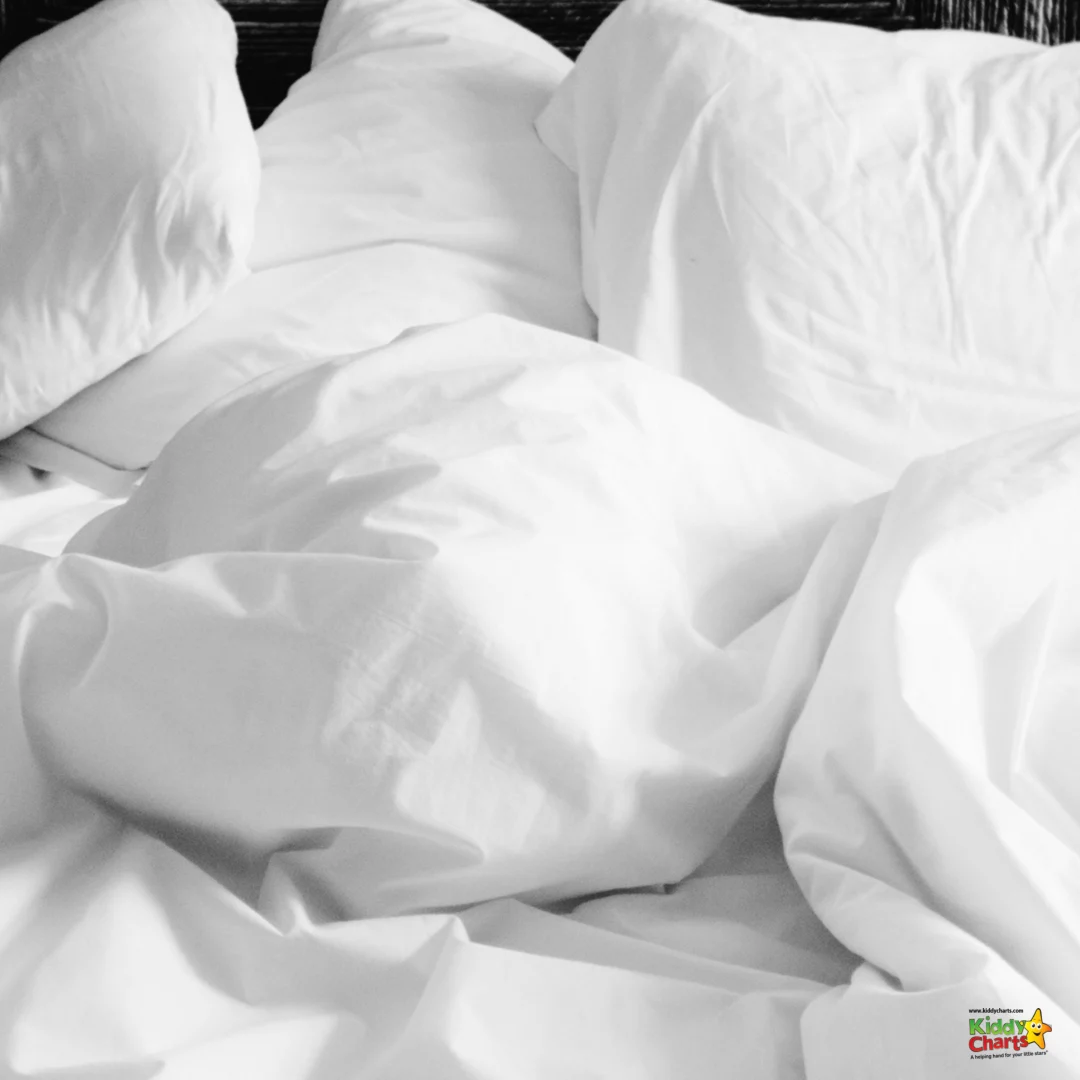 Duvet fort: white duvet on bed.