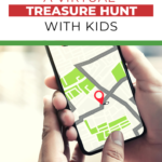 This image is showing a tutorial on how to create a virtual treasure hunt for kids with the help of Kiddy Charts website.