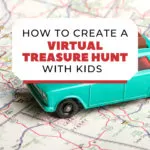This image is a map showing various locations and activities for a "Yellow Treasure Hunt" for kids.