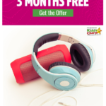 The image is advertising a free 3-month subscription to Amazon Music from the website www.aickycharts.com and Kiddy Charts at KIDDYCHARTS.COM.