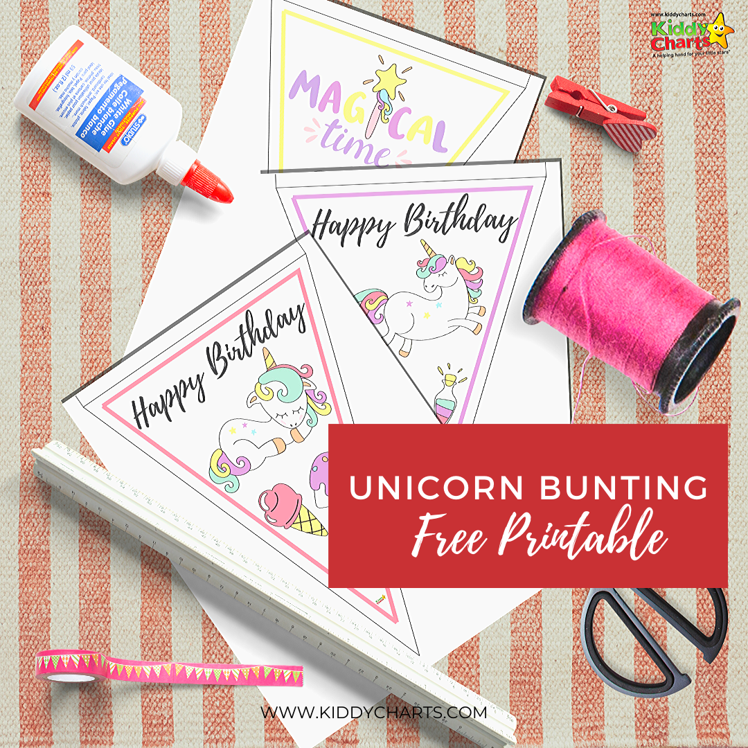 free printable unicorn bunting for a special birthday theme