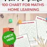 This image is a printable 100 chart to help children learn to count and identify missing numbers.