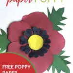 In this image, a template is being provided to create a paper poppy craft.