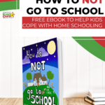 In this image, a free ebook is being offered to help kids cope with homeschooling while also introducing a fun story about a character named Mr. Fordet Parsley Mimblewood saving the world.