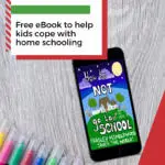 This image is promoting a free eBook to help children cope with home schooling during the pandemic.