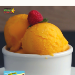 In this image, a website is offering a personalized cookbook with a variety of recipes, including a three-ingredient mango sorbet.
