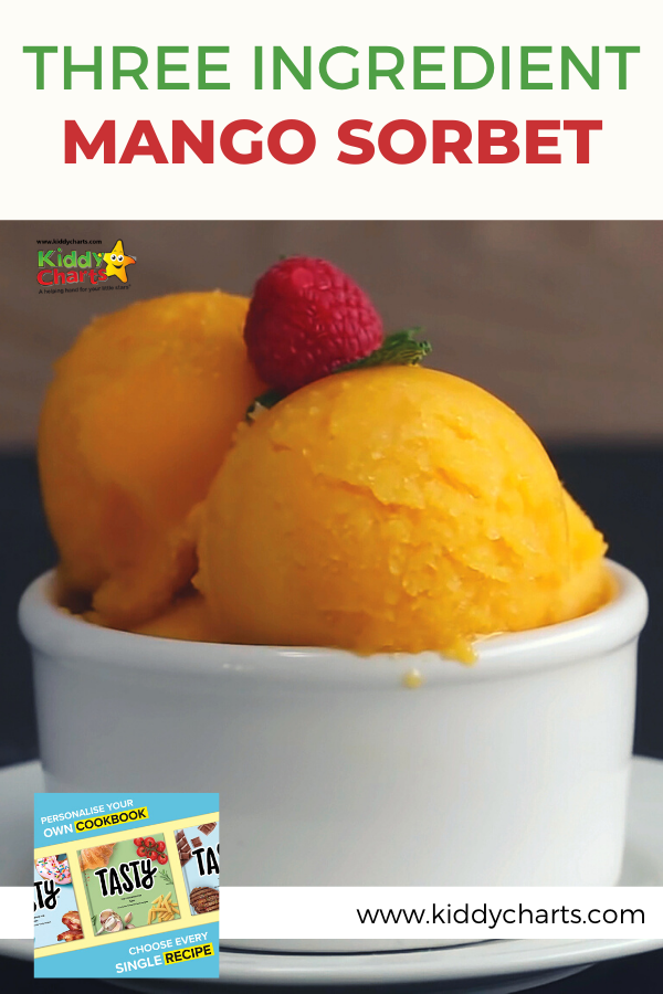 3 ingredient mango sorbet recipe from Tasty cookbook