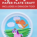 Unicorn paper plate craft; includes a dragon too!