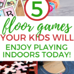 This image is promoting an indoor activity for children, encouraging them to find the post on the website kiddycharts.com.