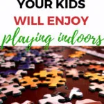 This image is promoting five different floor games that kids can enjoy playing indoors, which can be found on the website www.kiddycharts.com.