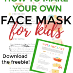 This image is providing instructions on how to make a face mask for kids to protect others from the spread of saliva droplets.