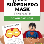 A website is offering a free template to download for making a superhero mask.