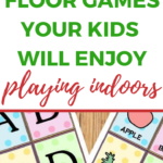 In this image, Kiddy Charts is promoting floor games that children can enjoy playing indoors.